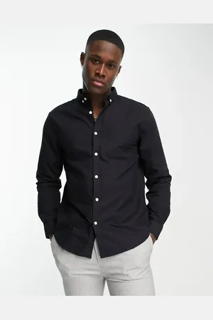New Look Long sleeve muscle fit oxford shirt in