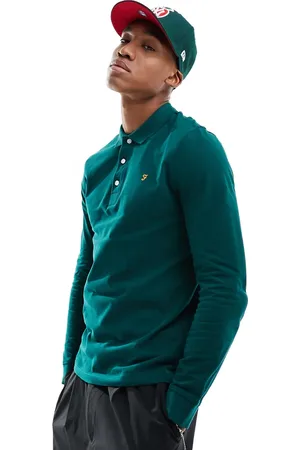 Farah Blanes long sleeve polo in
