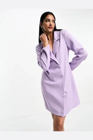 Urban Threads Double breasted mini blazer dress in lilac