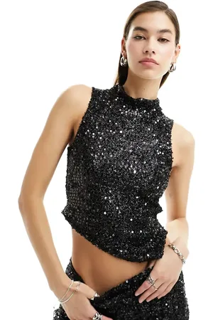 Reclaimed Backless sequin top in - part of a set