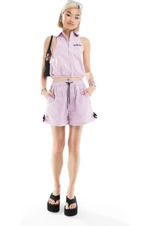 COLLUSION Sporty shorts with bow detail in stripe - part of a set