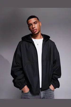 ASOS Boxy oversized rubberized rain jacket in