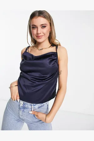 Gilli Satin cowl front cami strap top in