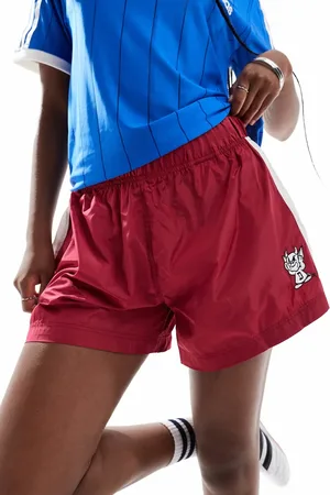 Deus Ex Machina X ASOS exclusive contrast track shorts in red