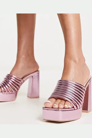 Raid Stella platform mules in metallic