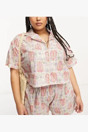 Reclaimed Plus shorts in check floral print - part of a set