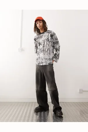 Reclaimed Airtex printed long sleeve top