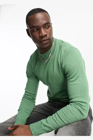 Threadbare Tall cotton crew neck sweater in wavellite