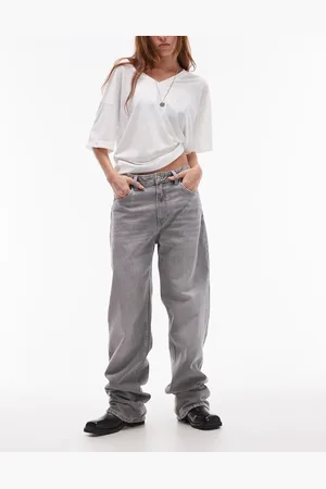MANGO Mid rise straight leg jeans in light wash