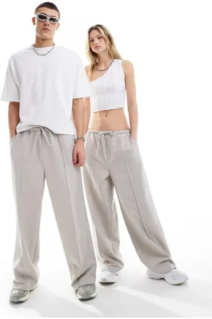 COLLUSION Unisex formal joggers in stripe