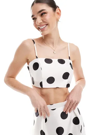 ASOS Formal crop cami top in spot print - part of a set