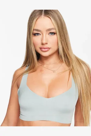 ASOS Bonded smoothing microfiber soft padded bra in sage
