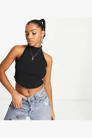 JDY Exclusive halter neck crop top in