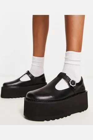 Kickers Kick t-bar platform shoes in leather