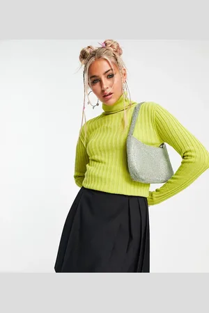 COLLUSION Knitted roll neck sweater in bright
