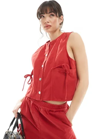 ASOS Denim cropped vest in