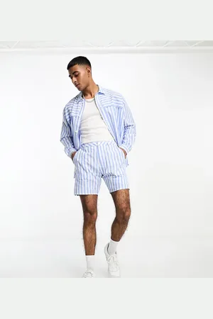 Labelrail X Stan & Tom deckchair stripe shorts in and white - part of a set