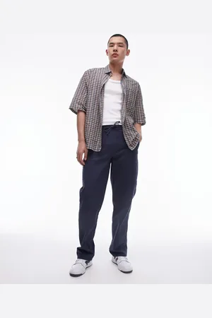 Topman Straight chino pants with elasticized waistband in