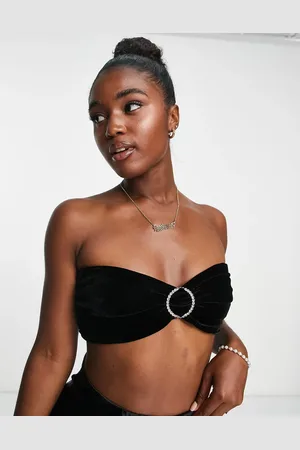 Gilli Velvet bandeau crop top in
