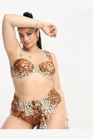 River Island Animal print bikini bottom in brown