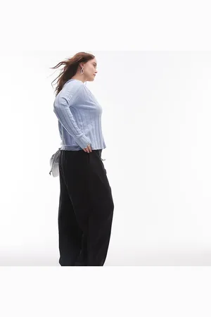 MANGO Curve pintuck straight leg pants in