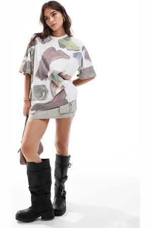 ASOS Oversized t-shirt with cowboy boot graphic in