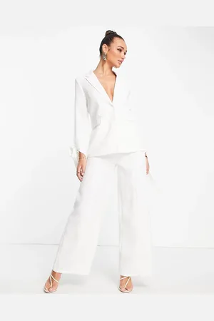 Extro & Vert Wide leg pants with buckle side in off - part of a set