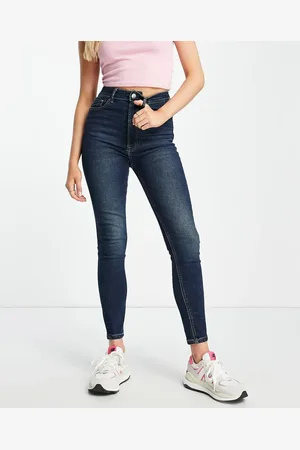 Stradivarius Super high waist skinny jean in dark wash