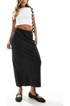 ONLY Jersey midi skirt in acid wash