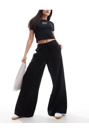 Stradivarius Linen mix super wide leg pants in