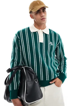 Bershka Stripe knit polo in
