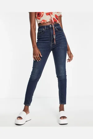 Stradivarius Super high waist skinny jean in dark wash
