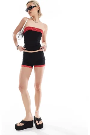 COLLUSION Lace trim micro shorts in - part of a set
