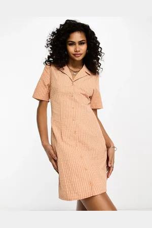 Urban Threads Mini shirt dress in check