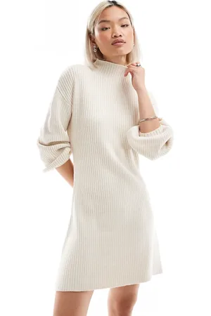 French Connection Super soft knit sweater dress in classic cream