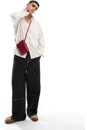 ASOS Baggy pants in nylon with contrast stitch