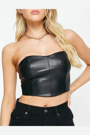 Pull&Bear Faux leather bandeau corset in - part of a set