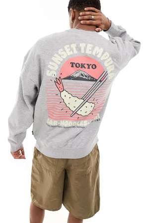 Only & Sons Oversized sweatshirt with tempura back print in light