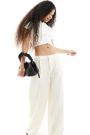 Stradivarius STR Petite tailored pants in natural