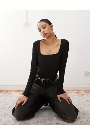 COLLUSION Square neck top with ruched sides - part of a set