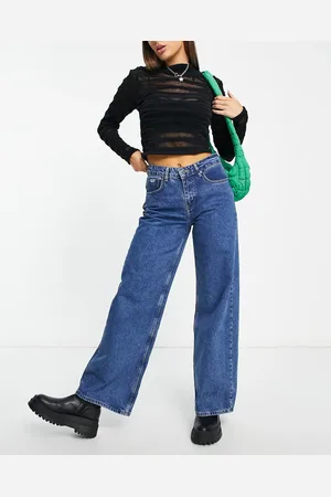 The Ragged Priest Wide leg low rise jean in mid