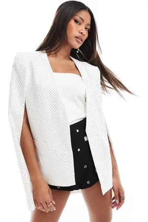 Lavish Alice Crystal embellished classic cape blazer in