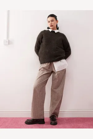 Reclaimed Baggy relaxed tailored pants in plaid