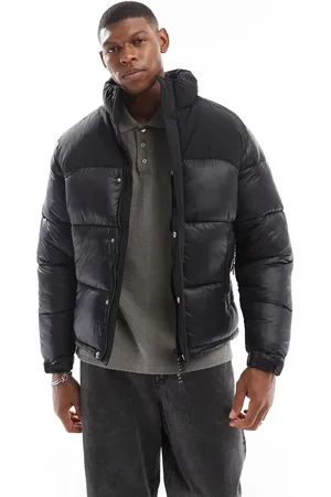 JACK & JONES High shine nylon block puffer jacket in