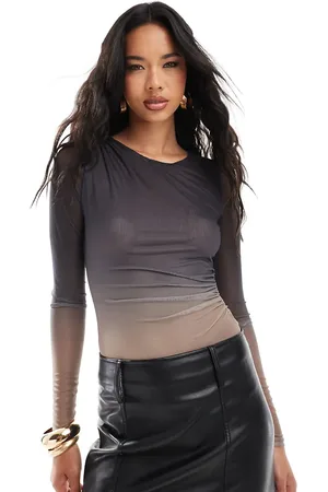 Style Cheat Ombre mesh bodysuit in