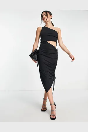 & OTHER STORIES One shoulder cut out side midi dress in