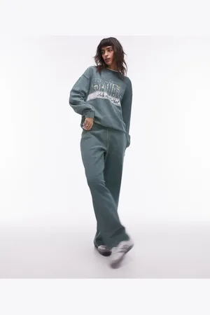 Topshop Plain straight leg sweatpants in dark - part of a set