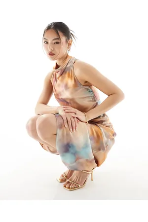 River Island Halter cowl slip dress in