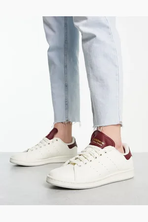 adidas Stan Smith sneakers in off with burgundy heel tab