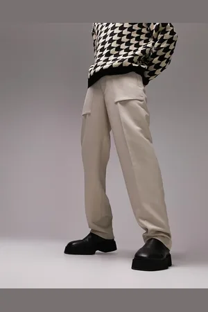 Topman Straight stacker pants in stone
